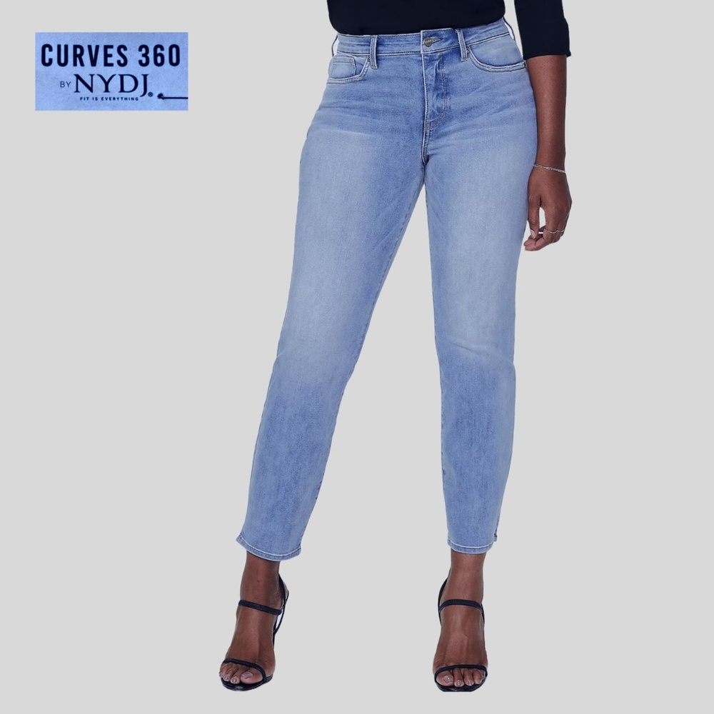 Women's Curves 360 by NYDJ Slim Straight Ankle Jeans w/Side Slits | Sz: 12